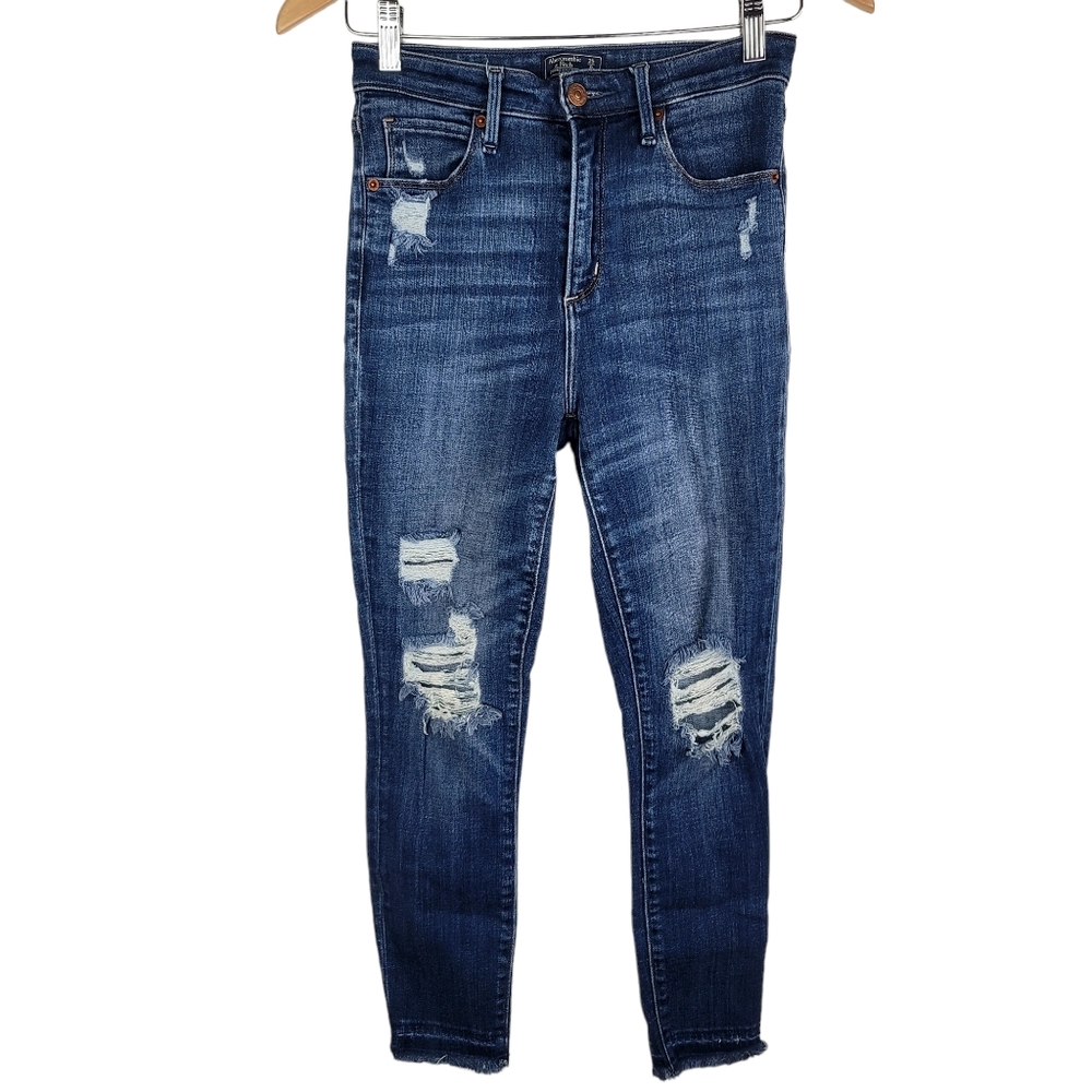 Abercrombie & Fitch 0 Short 25 Womens Skinny Jeans Simone High Waist Ankle Dark